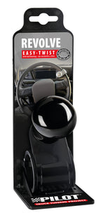 Revolve, pomello volante in alluminio anodizzato nero, staffa nera