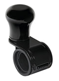 Revolve, pomello volante in alluminio anodizzato nero, staffa nera
