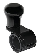 Revolve, pomello volante in alluminio anodizzato nero, staffa nera