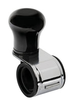 Revolve, pomello volante in alluminio anodizzato nero, staffa cromata