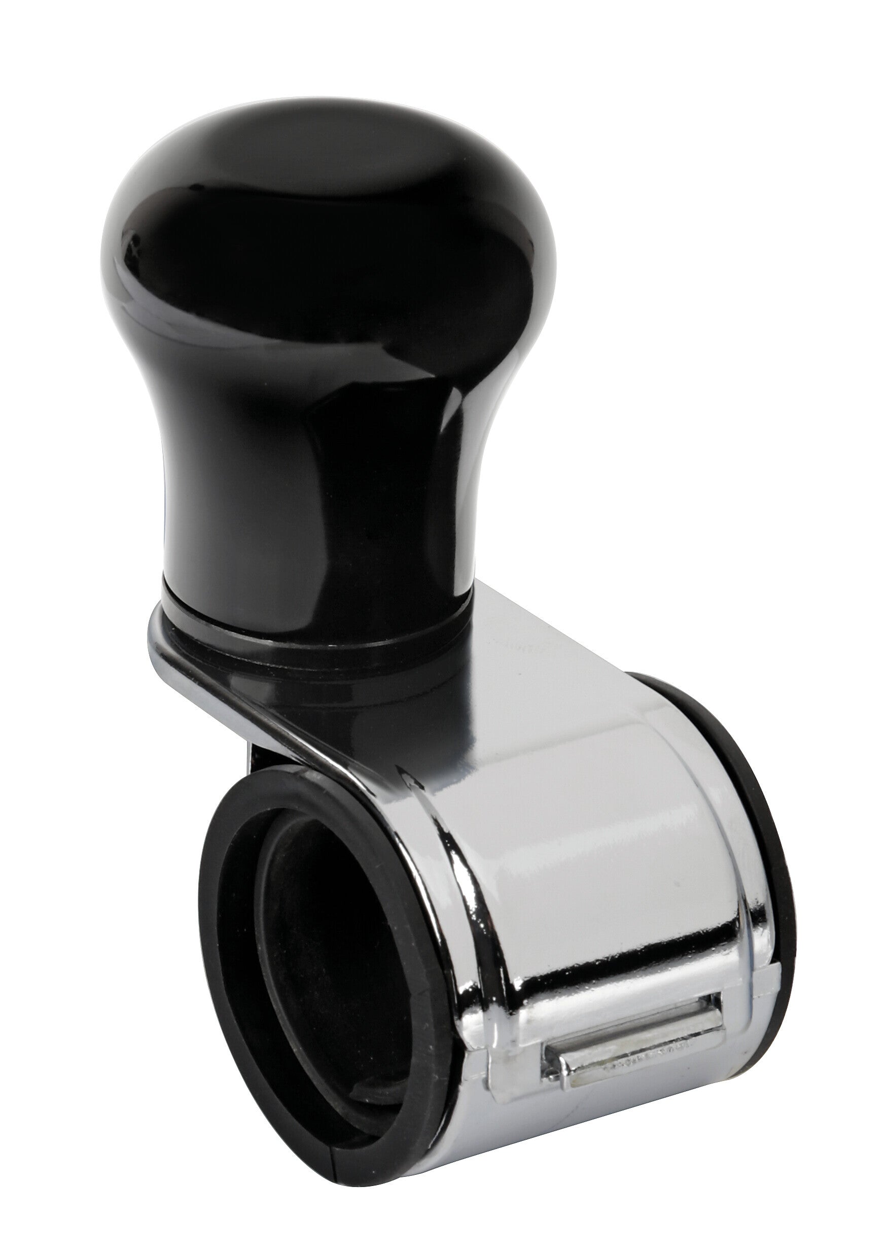 Revolve, pomello volante in alluminio anodizzato nero, staffa cromata