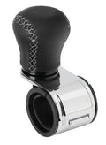 Revolve, pomello volante in pelle con cuciture silver, staffa cromata