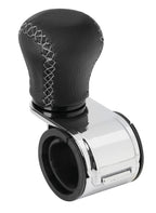 Revolve, pomello volante in pelle con cuciture silver, staffa cromata