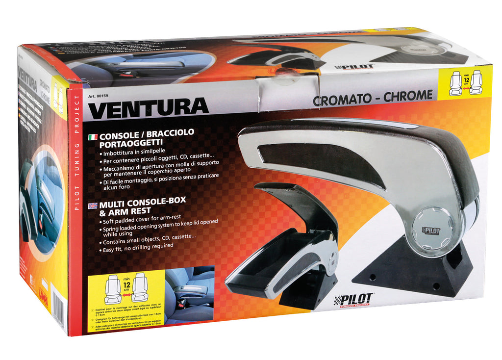 Ventura, bracciolo portaoggetti - Cromo