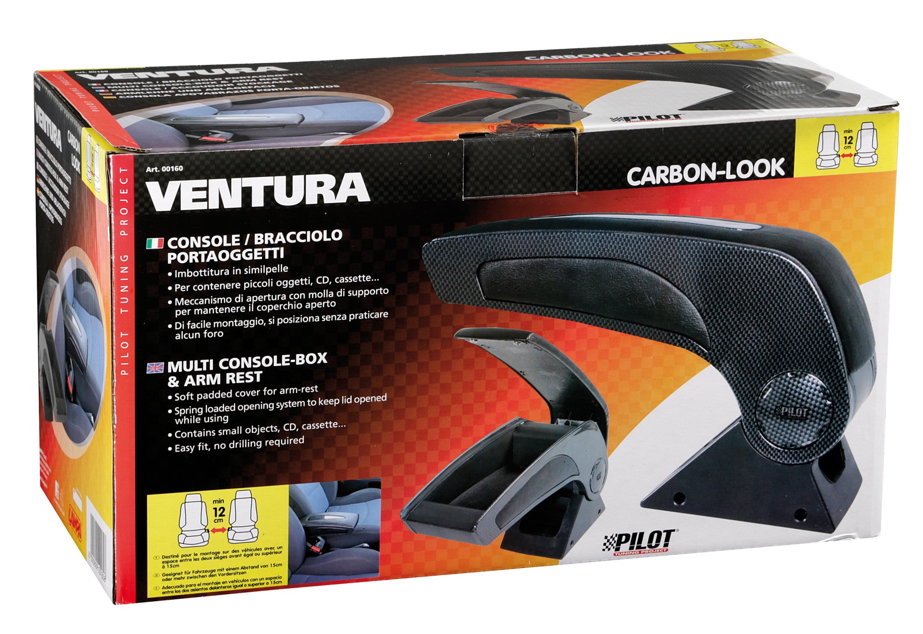 Ventura, bracciolo portaoggetti - Carbon