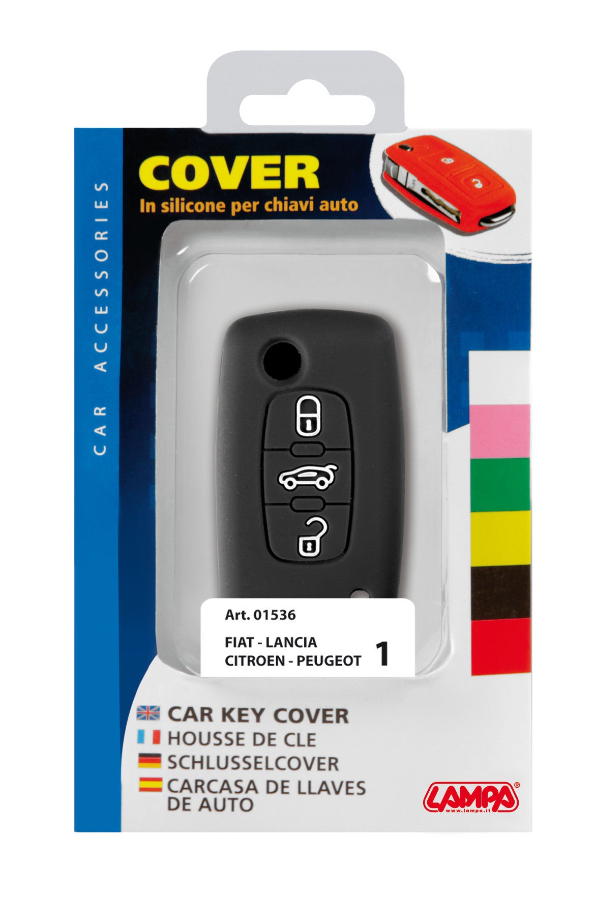 Cover per chiavi auto, conf. singola - compatibile per - Citroen, Fiat, Lancia, Peugeot - 1