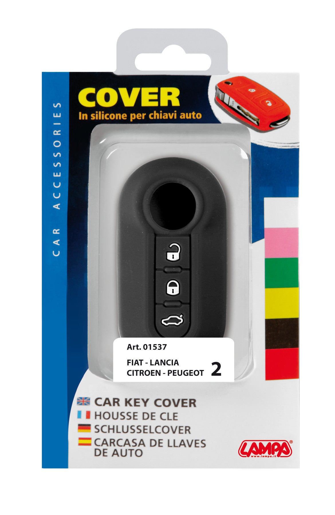 Cover per chiavi auto, conf. singola - compatibile per - Citroen, Fiat, Lancia, Peugeot - 2