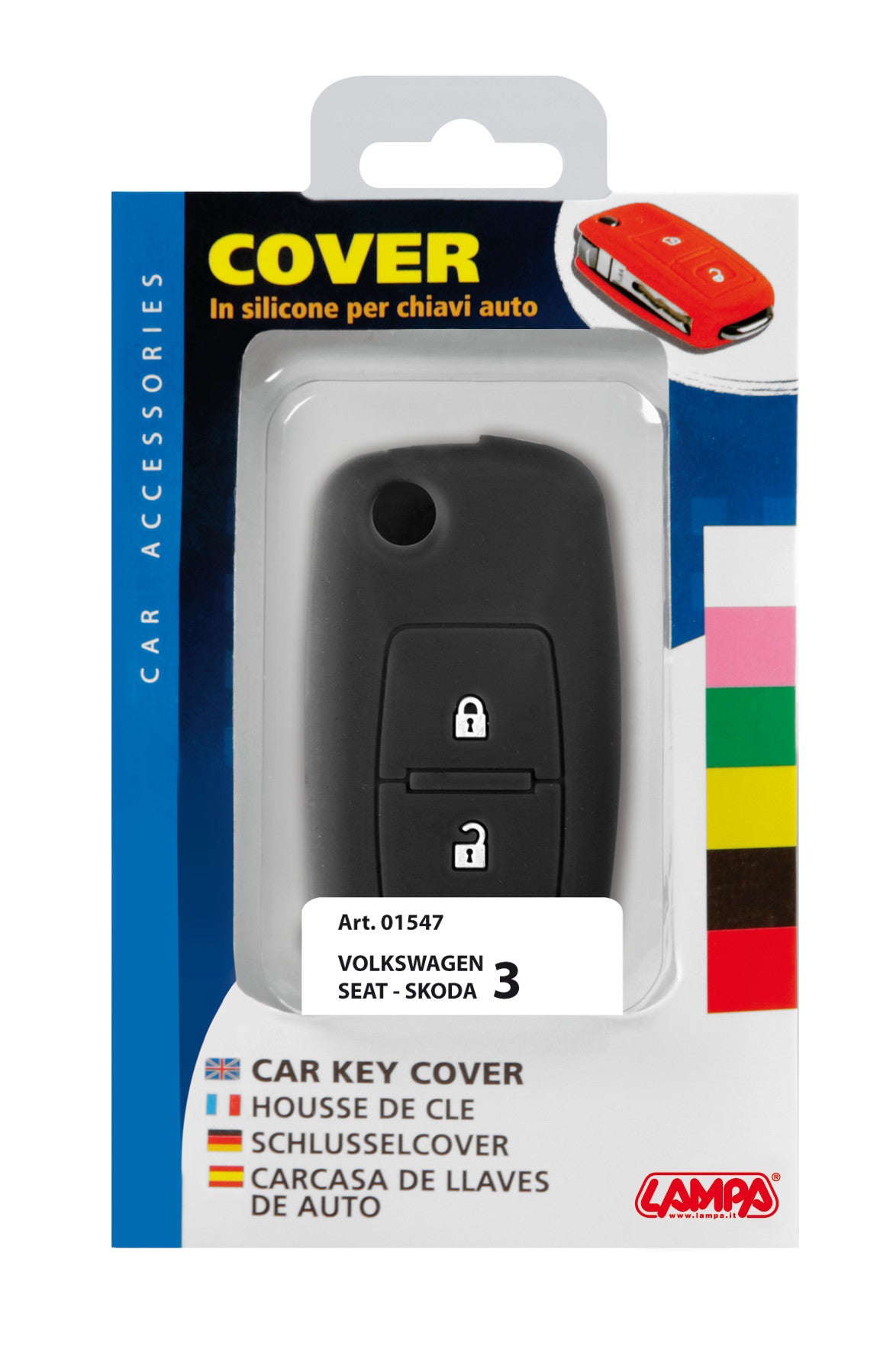 Cover per chiavi auto, conf. singola - compatibile per - Seat, Skoda, Volkswagen - 3