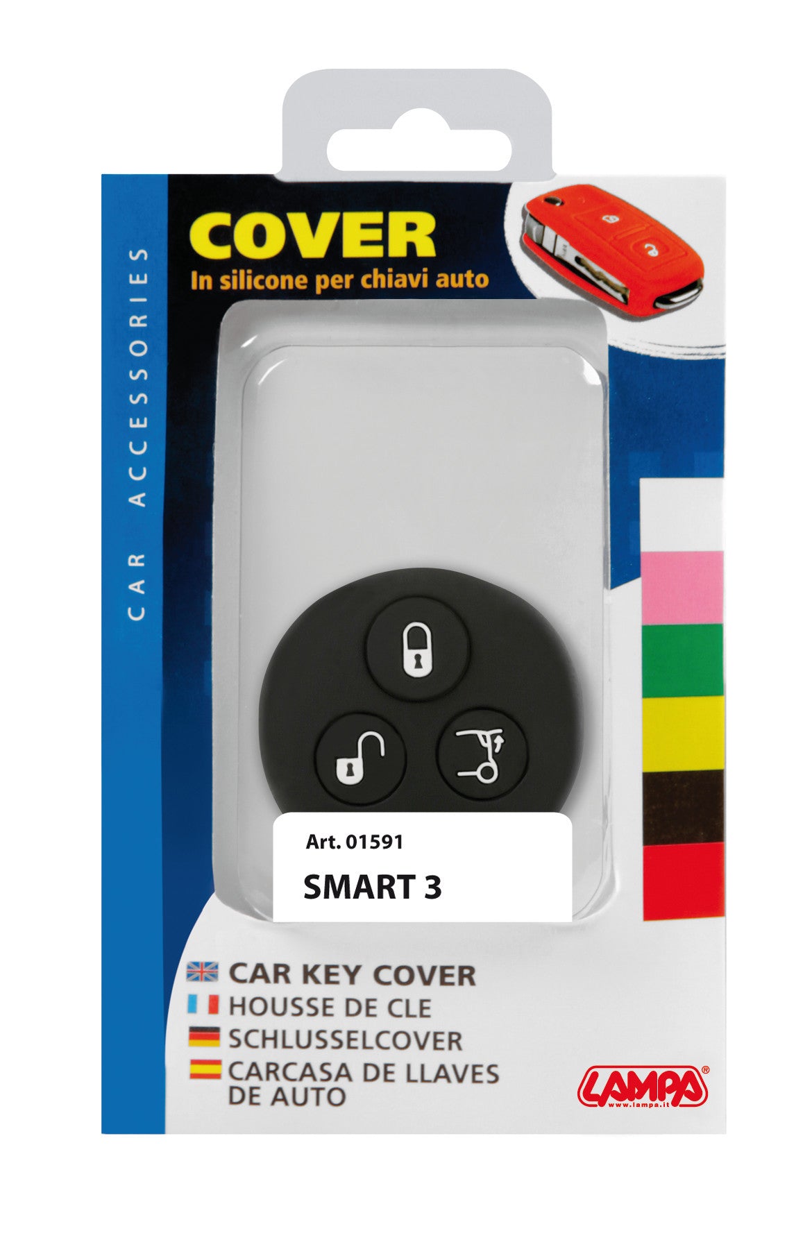 Cover per chiavi auto, conf. singola - compatibile per - Smart - 3