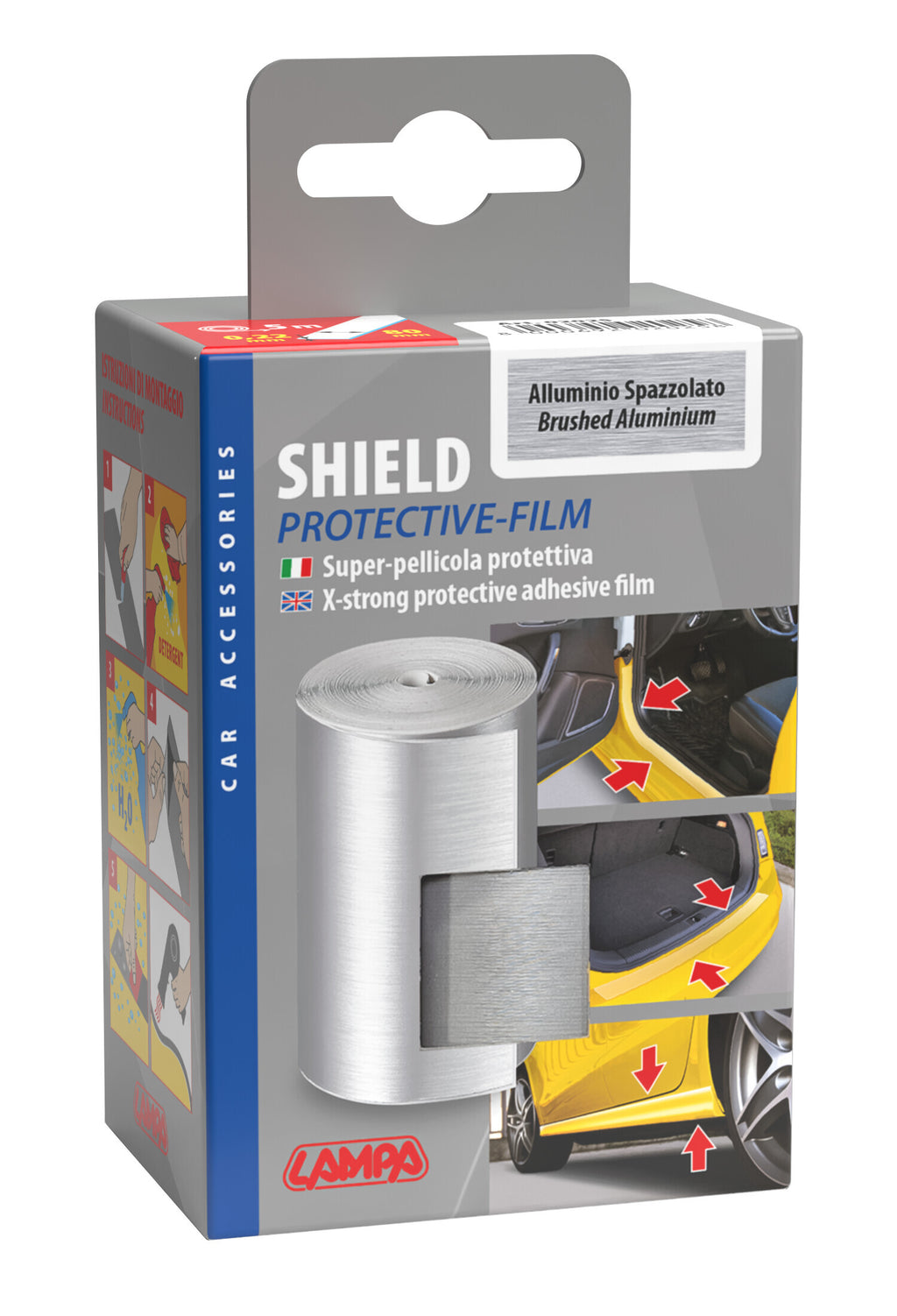 Shield, super-pellicola protettiva adesiva - Alluminio spazzolato