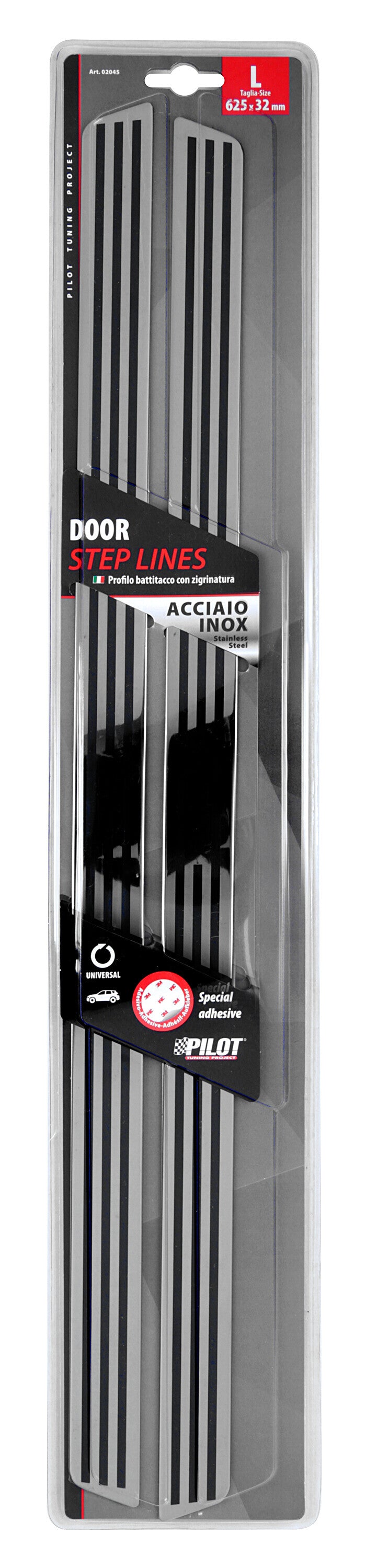 Profili battitacco in acciaio inox - PB-5 - 625x32 mm
