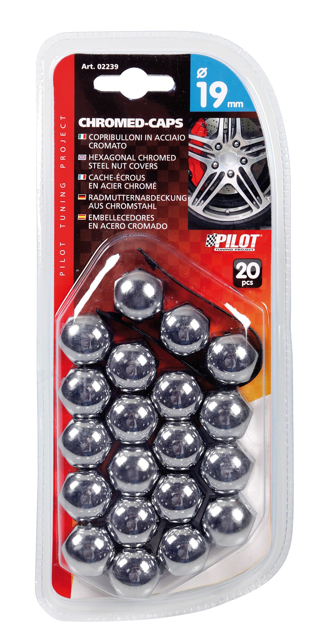 Chromed Caps, copribulloni in acciaio cromato - Ø 19 mm