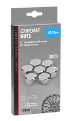 Chrome-Nut Caps, 20 copribulloni - Ø 17 mm