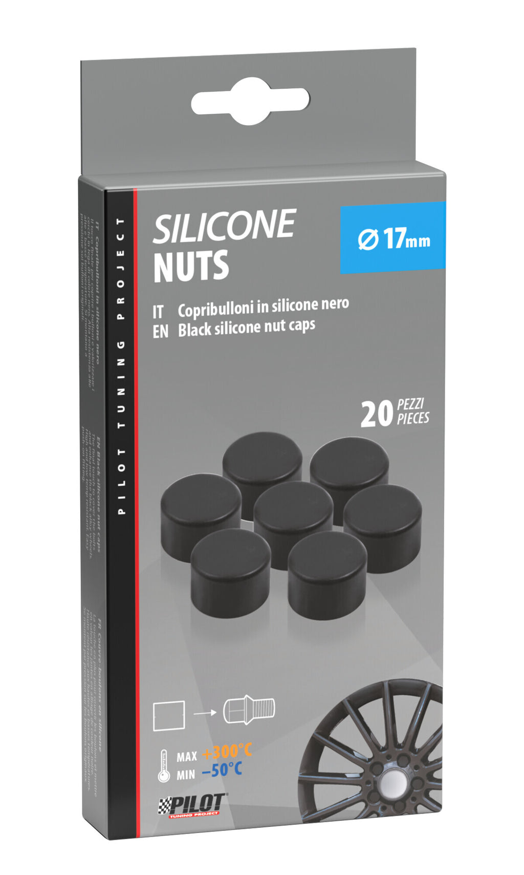 Copribulloni in silicone, 20 pz - 17 mm