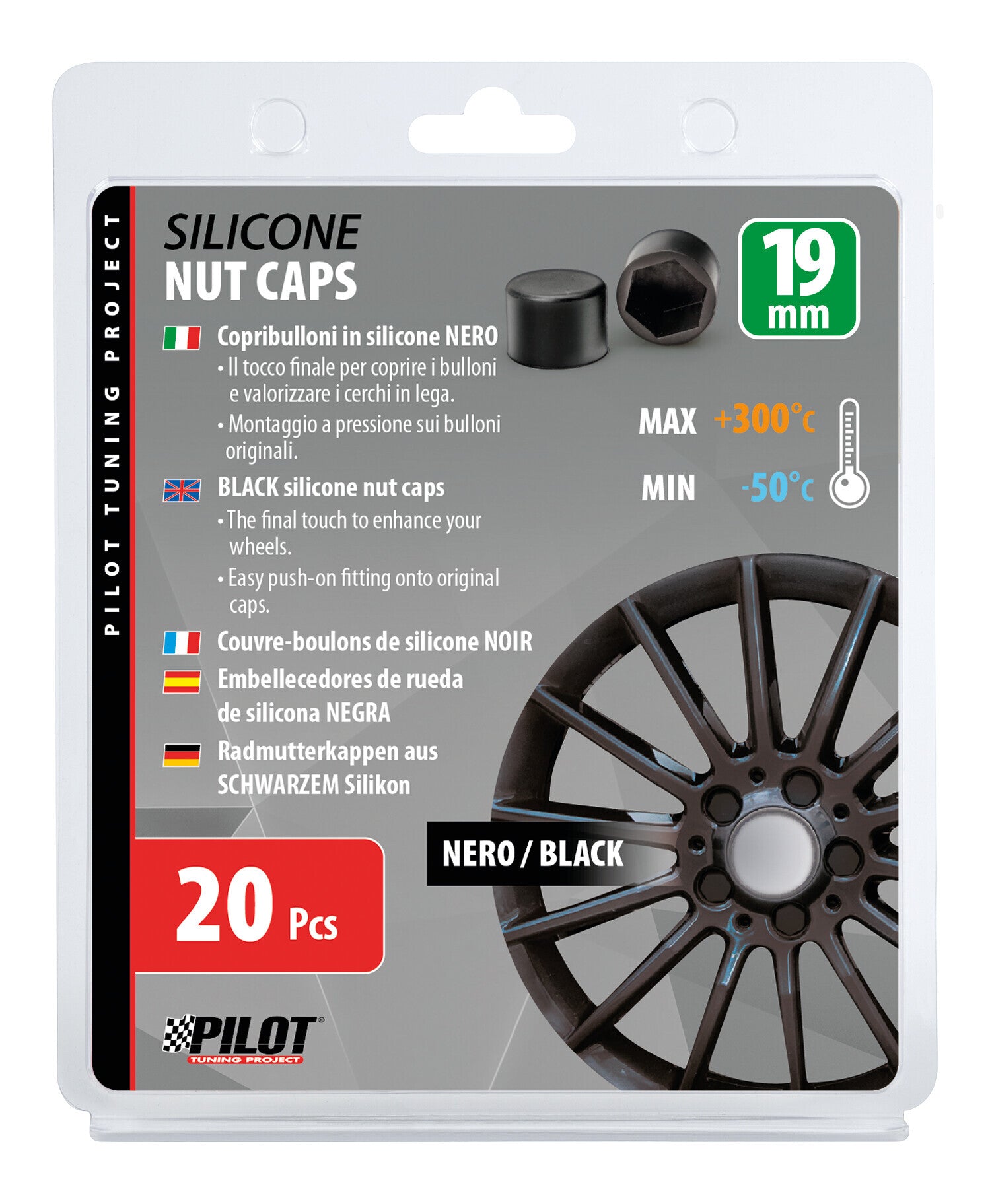 Copribulloni in silicone, 20 pz - 19 mm