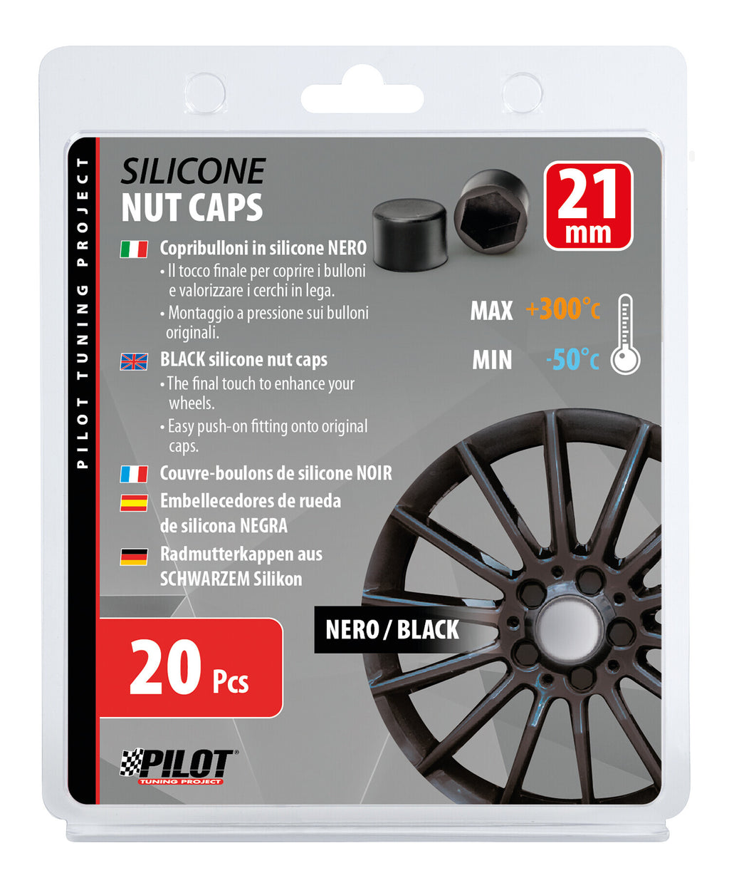 Copribulloni in silicone, 20 pz - 21 mm