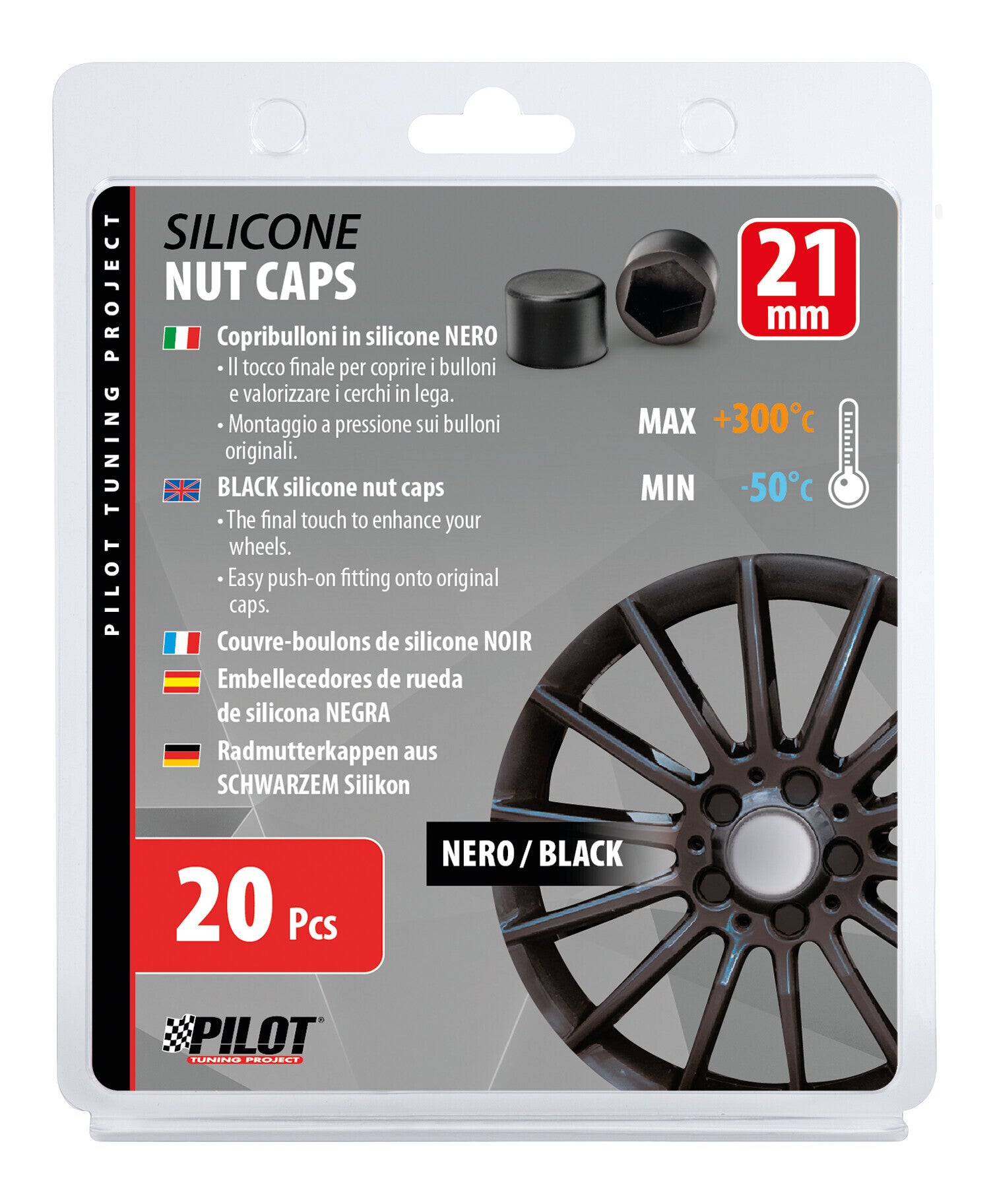 Copribulloni in silicone, 20 pz - 21 mm