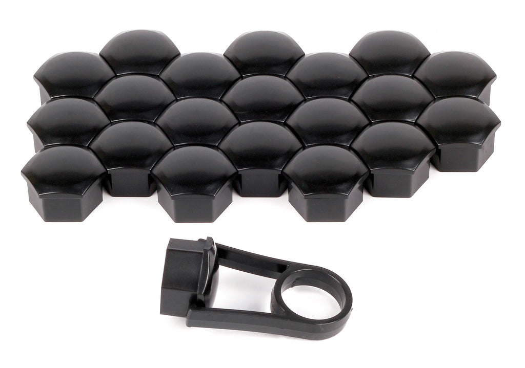 Black Nut Caps, 20 copribulloni in ABS - Ø 17 mm