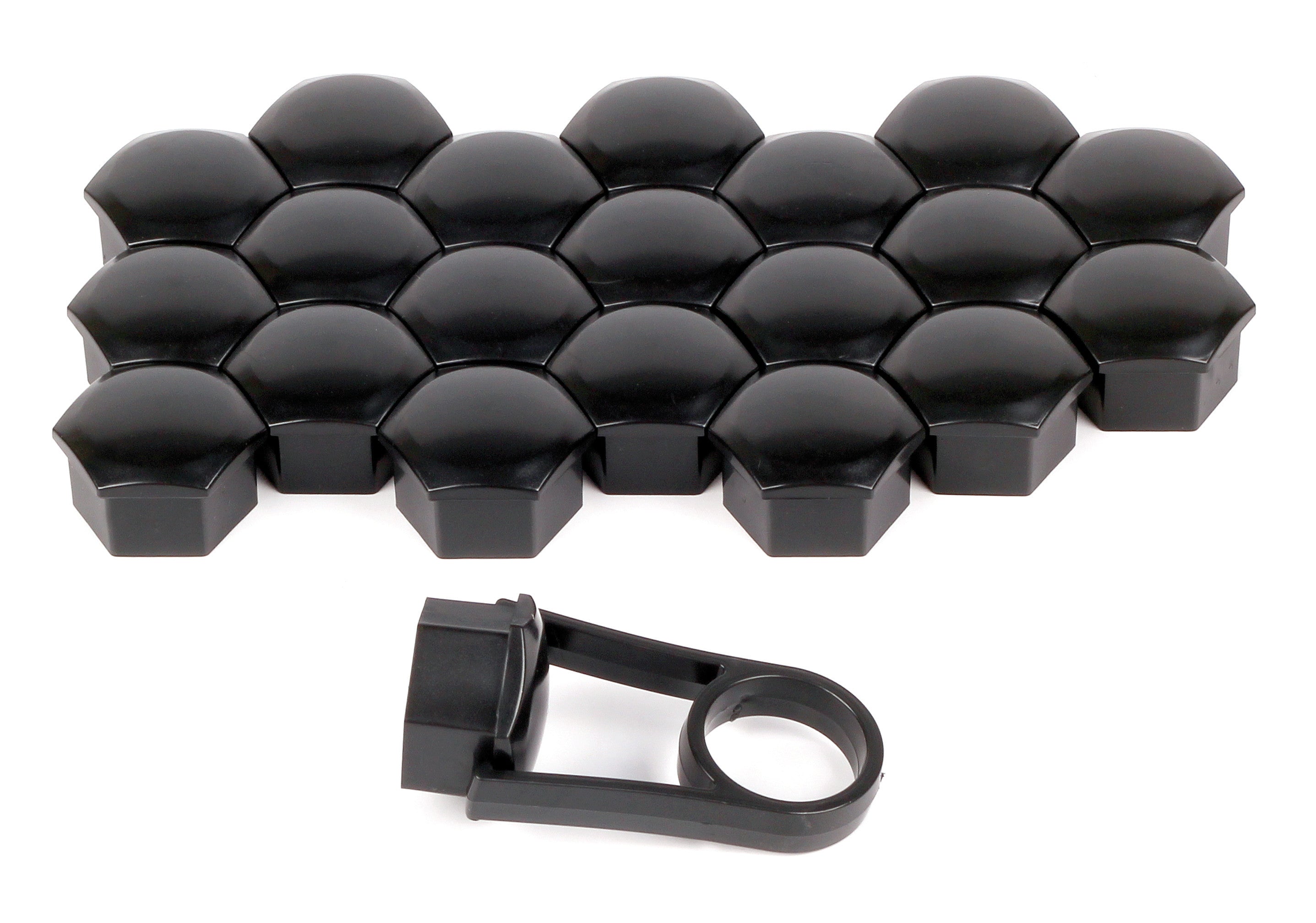 Black Nut Caps, 20 copribulloni in ABS - Ø 17 mm