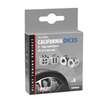 California-Dices, set 4 tappi coprivalvola - Cromo