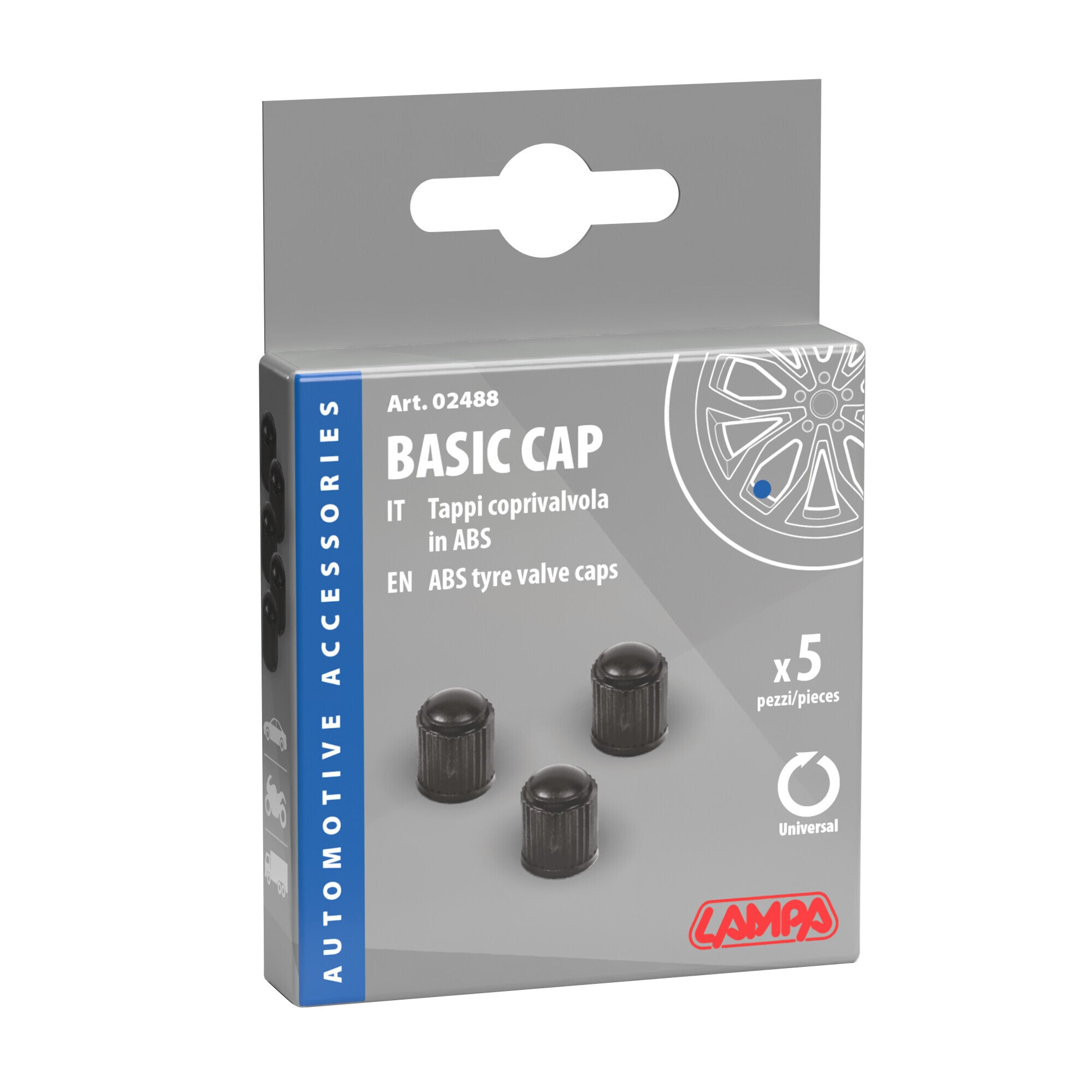 Tappi coprivalvola in Abs, set 5 pz