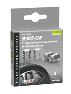 Sport-Cap Hexagonal, set 4 tappi coprivalvola - Alluminio