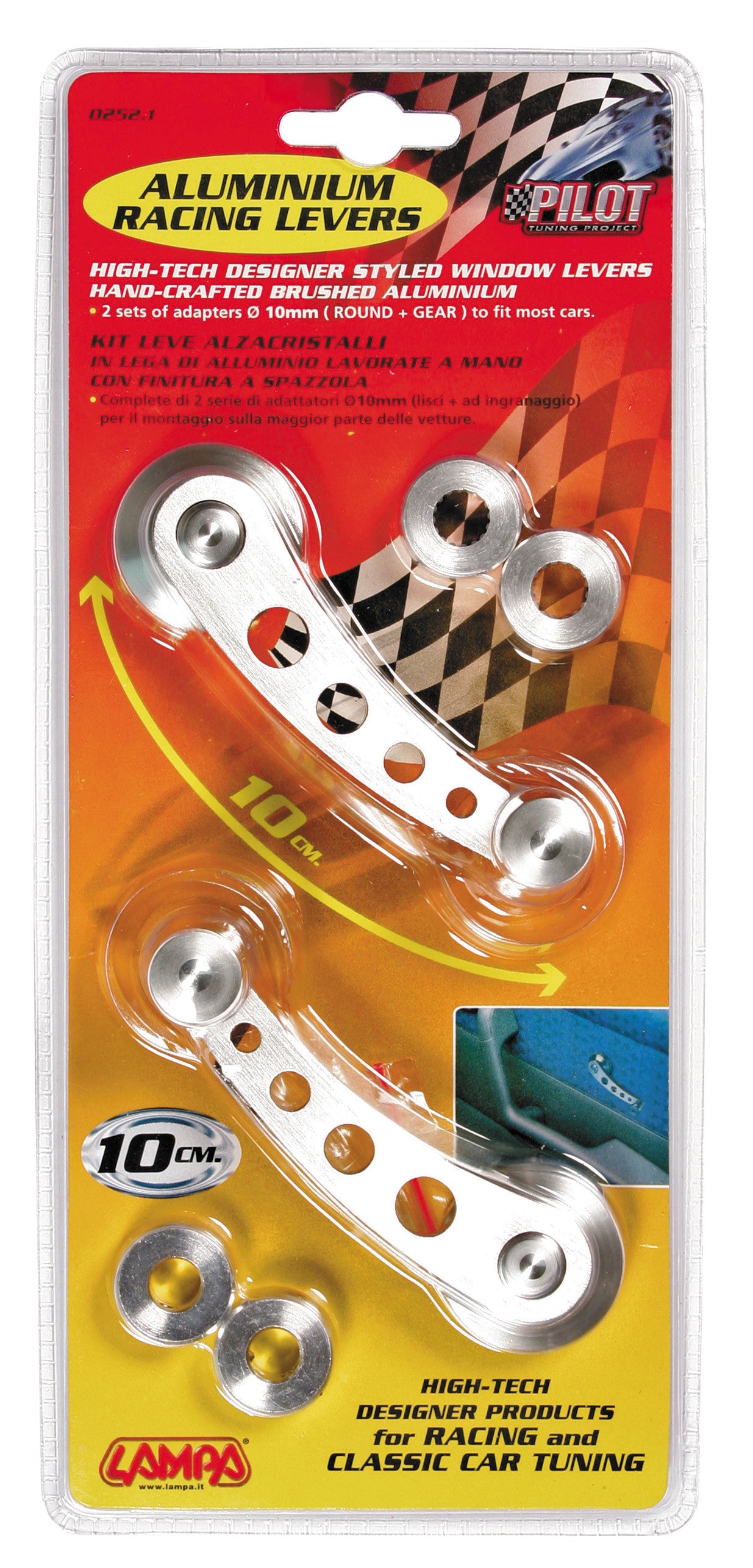 Racing Levers, kit leve alzacristalli - 10 cm - Alluminio