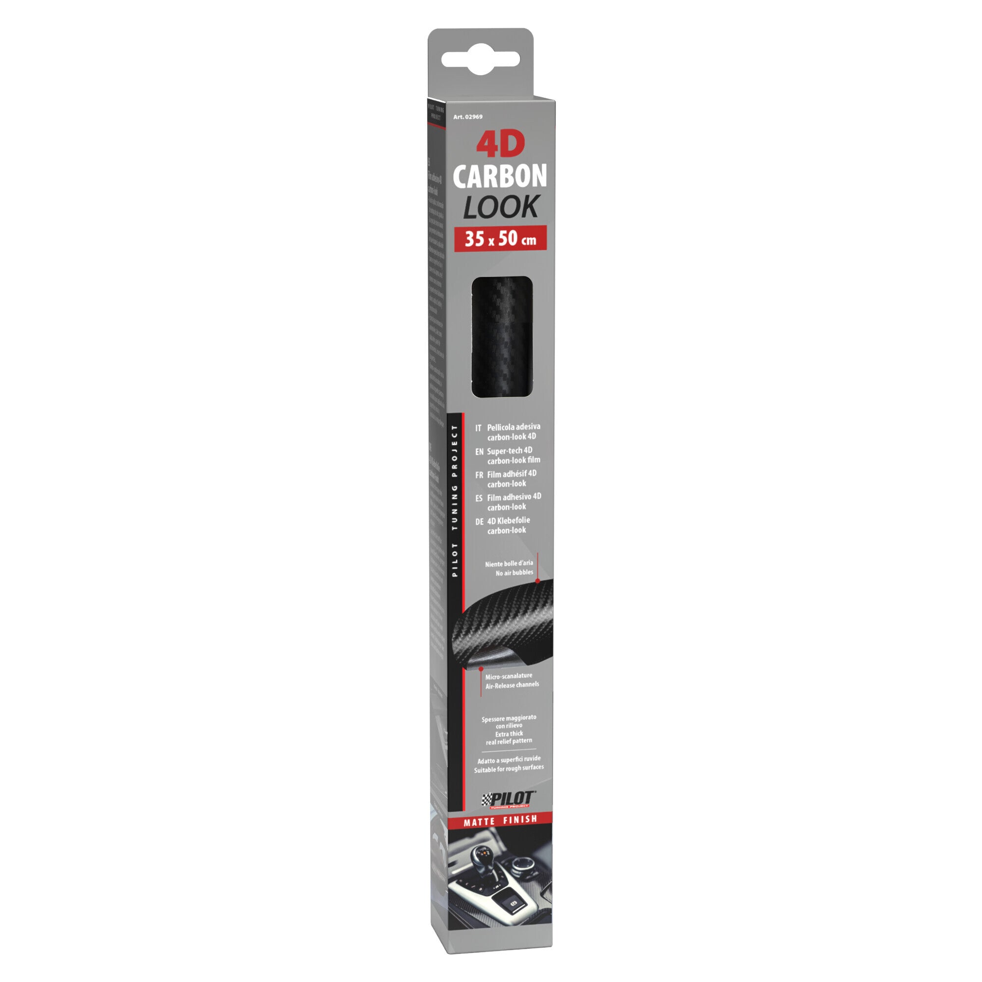 Pellicola adesiva carbon-look - 4D - 35x50 cm - Opaco