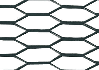 Racing Grill - Hexagon 8x25 mm - 100x33 cm - Nero anodizzato