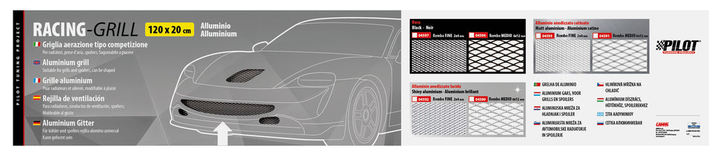 Racing Grill - Rombo medio 6x12 mm - 120x20 cm - Satinato