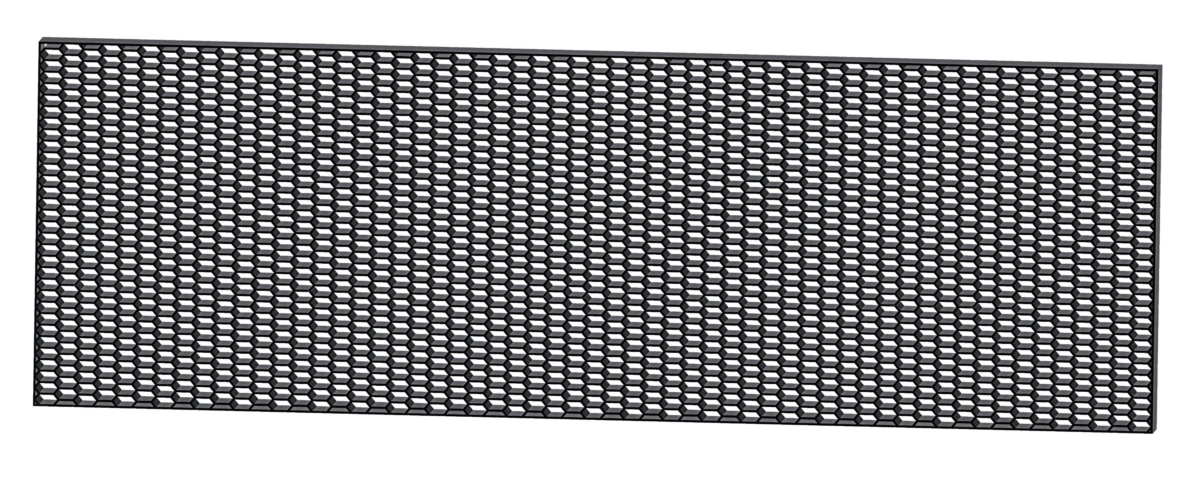 Original-Look, griglia aerazione in PP - Esagono largo 15x35 mm - 120x40 cm - Nero