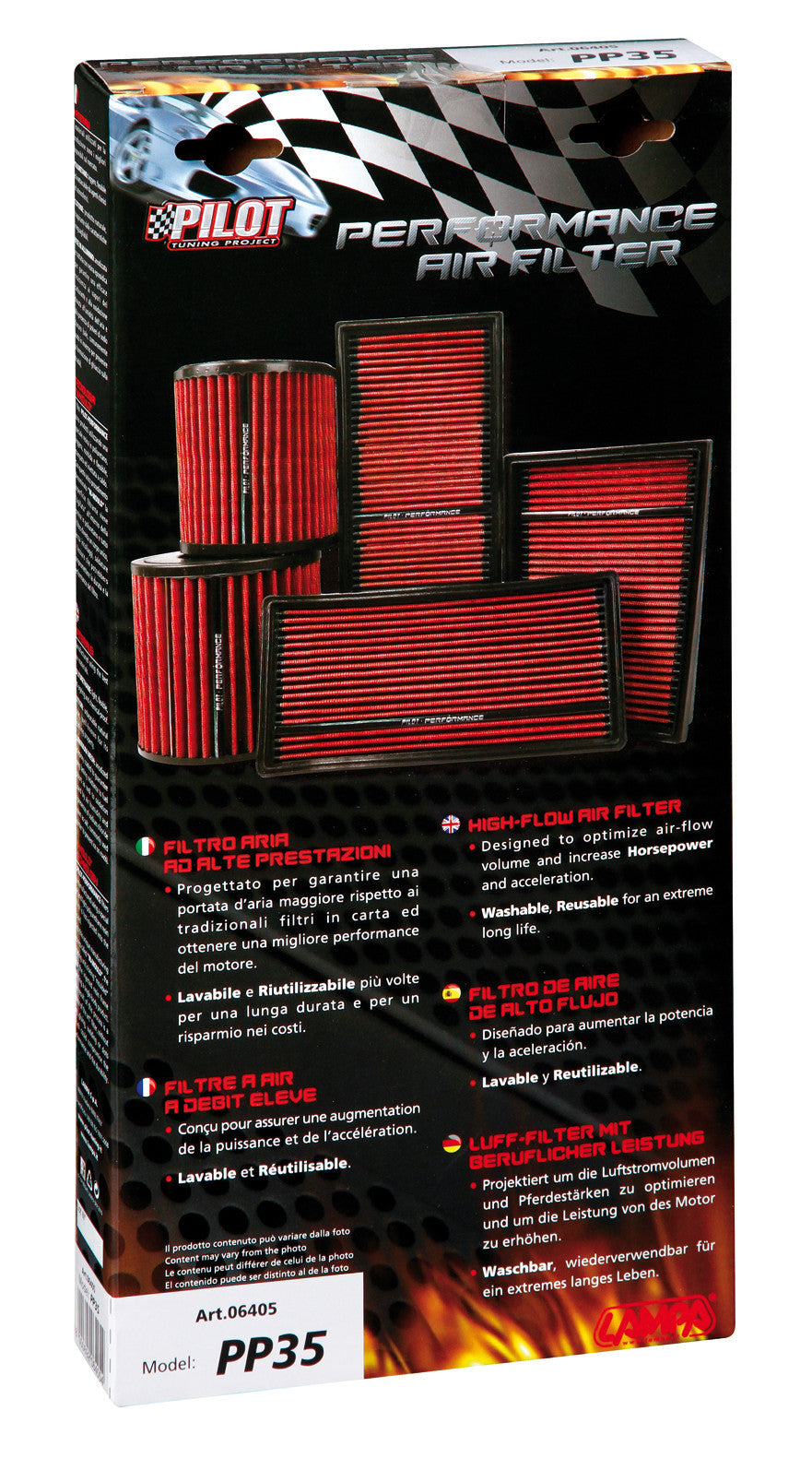 Filtro aria Pilot Performance PP35