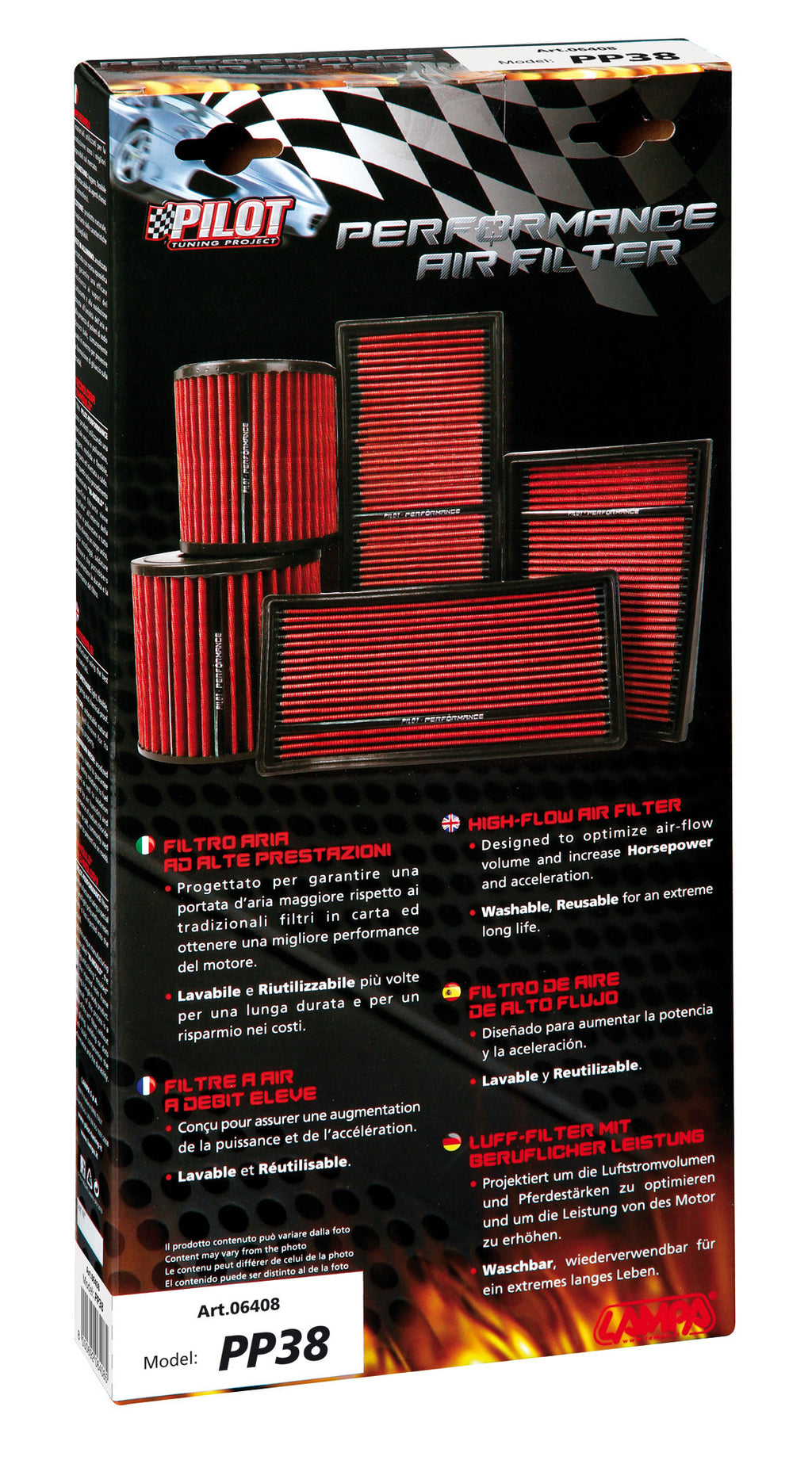 Filtro aria Pilot Performance PP38