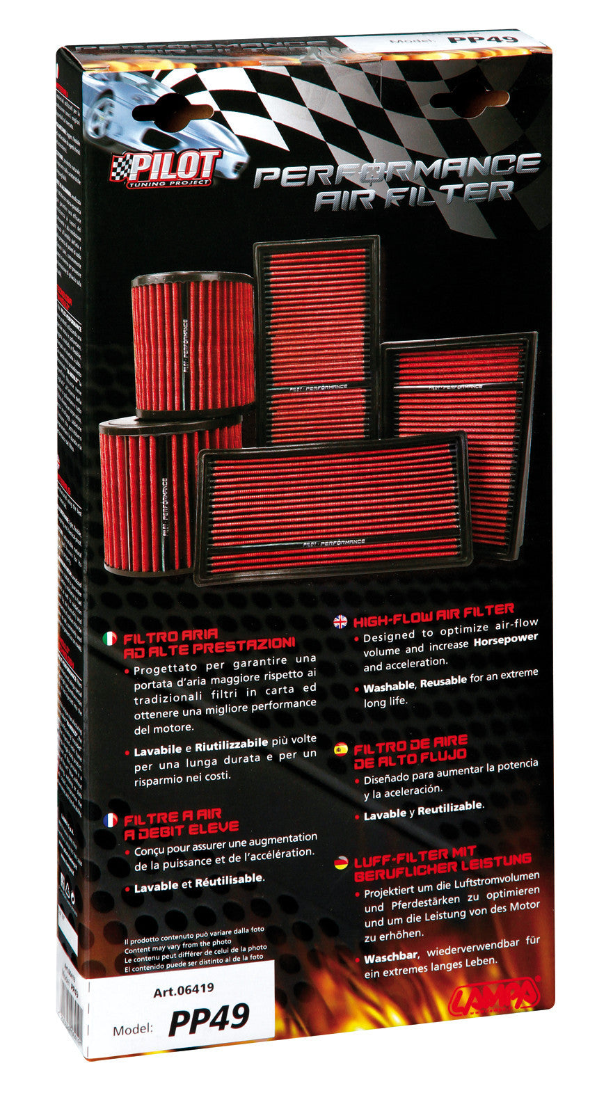 Filtro aria Pilot Performance PP49