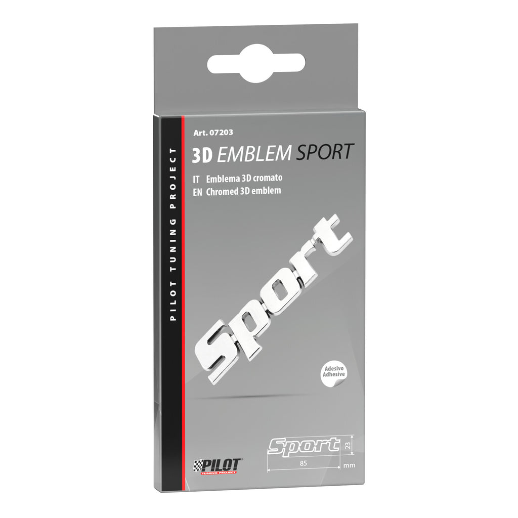 Emblema 3D cromato - Sport