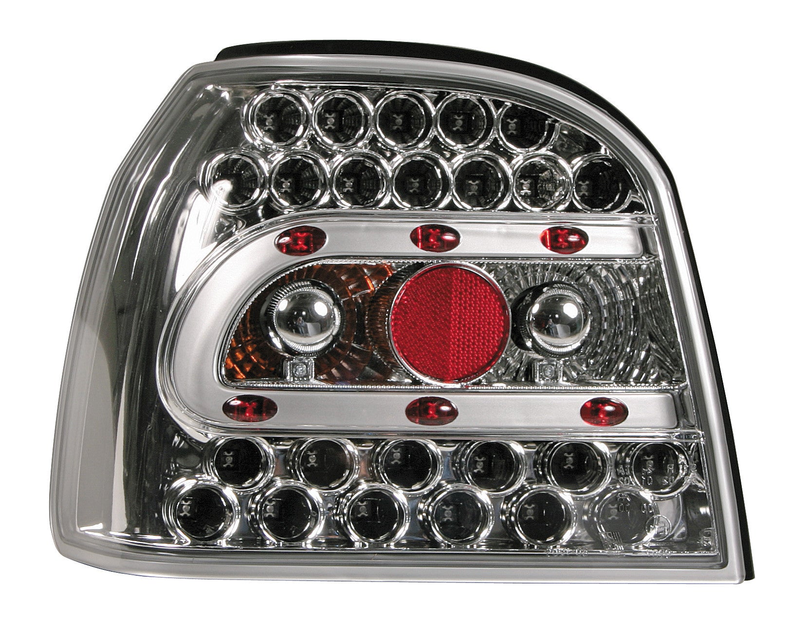Coppia fanali posteriori LED - compatibile per VW Golf III (8/91-8/97) - Cromo
