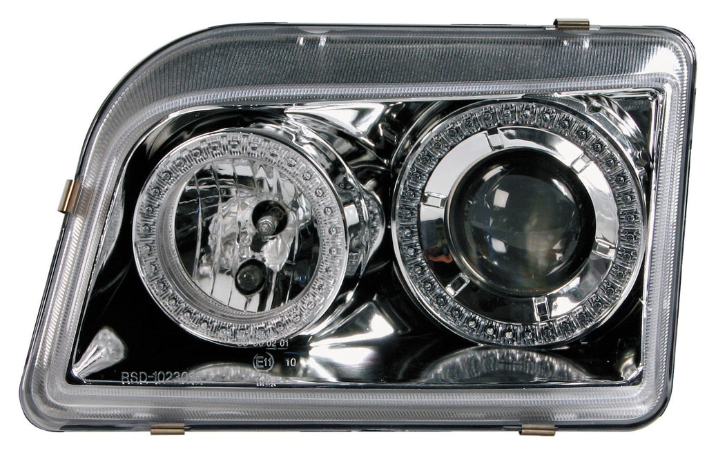 Coppia fanali anteriori Angel-Eyes - compatibile per Renault Clio (9/90-2/96) - Cromo