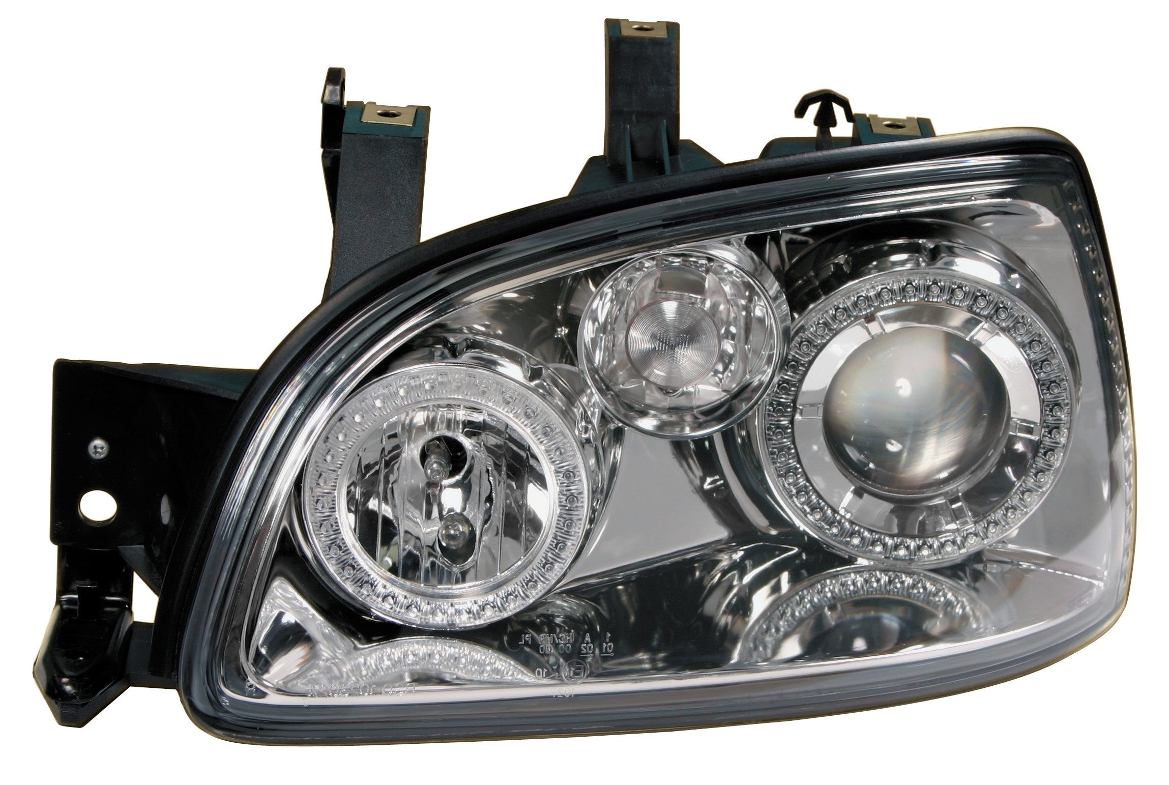Coppia fanali anteriori Angel-Eyes - compatibile per Renault Clio (3/96-3/98) - Cromo
