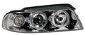 Coppia fanali anteriori Angel-Eyes - compatibile per Audi A4 (3/99-11/00) - Cromo