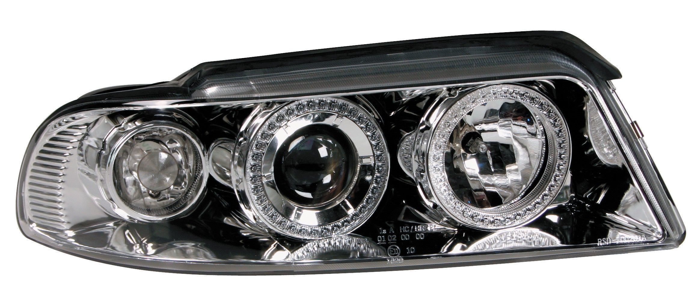 Coppia fanali anteriori Angel-Eyes - compatibile per Audi A4 (3/99-11/00) - Cromo