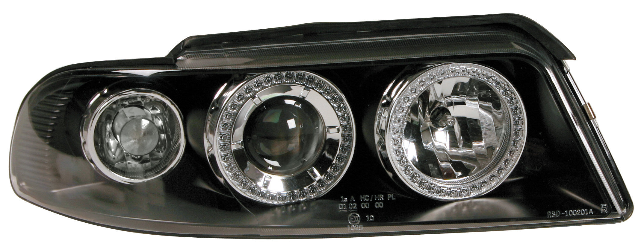 Coppia fanali anteriori Angel-Eyes - compatibile per Audi A4 (3/99-11/00) - Nero