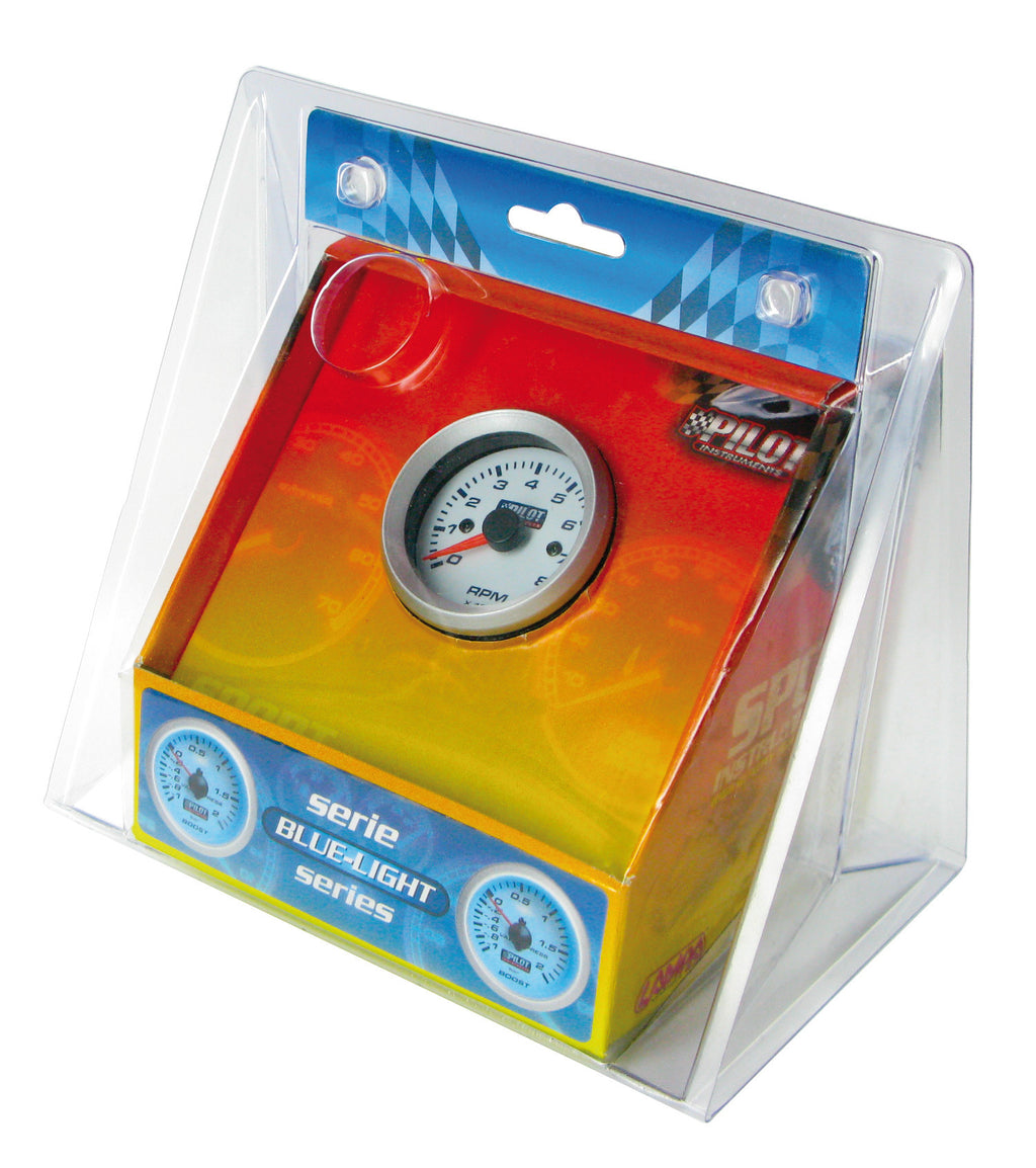 Contagiri 0-8000 RPM - Ø 2” (52 mm) - Blue-Light - 3/4/6 cilindri