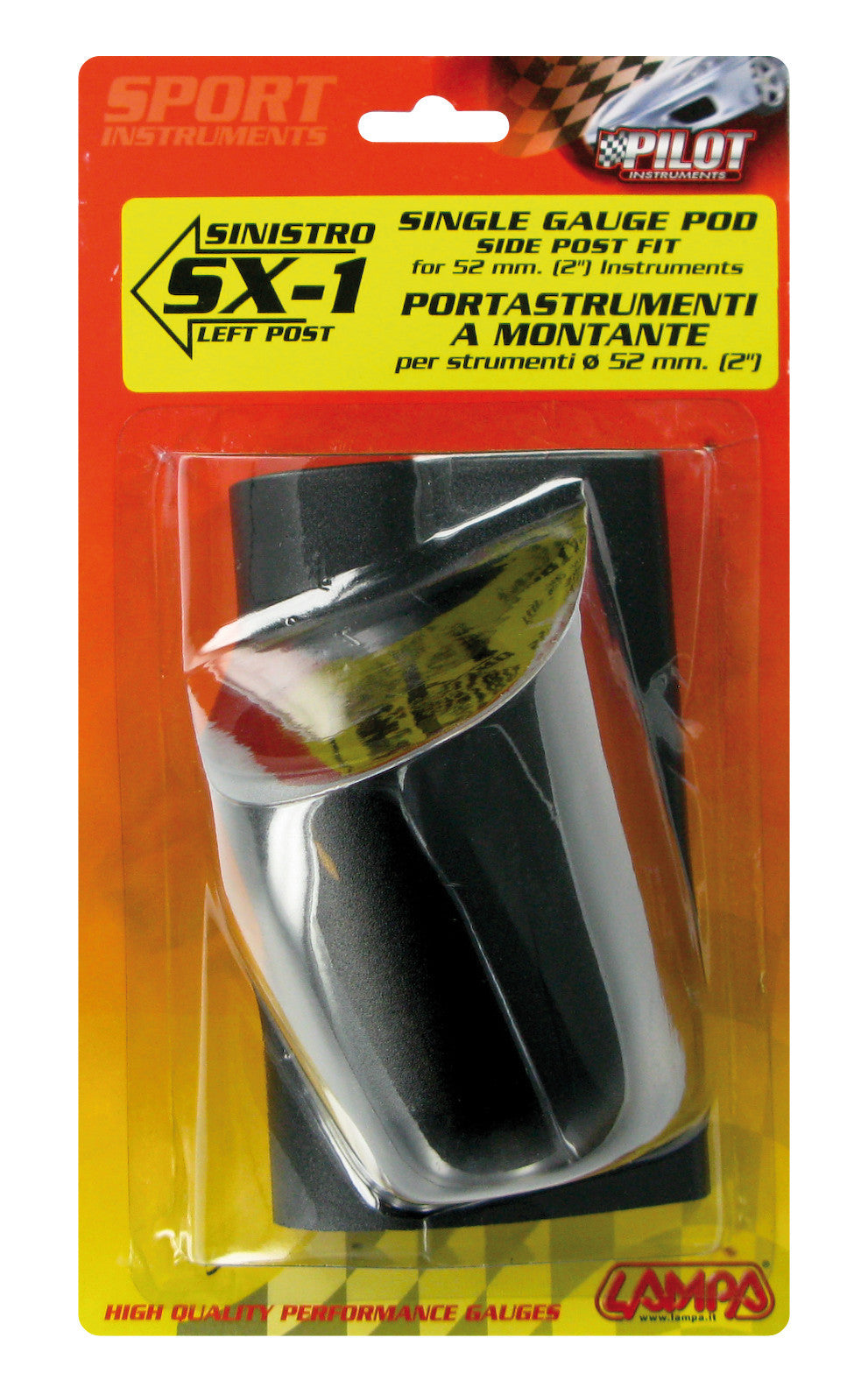 Portastrumenti montante 1 foro (52 mm) - Nero - Sinistro
