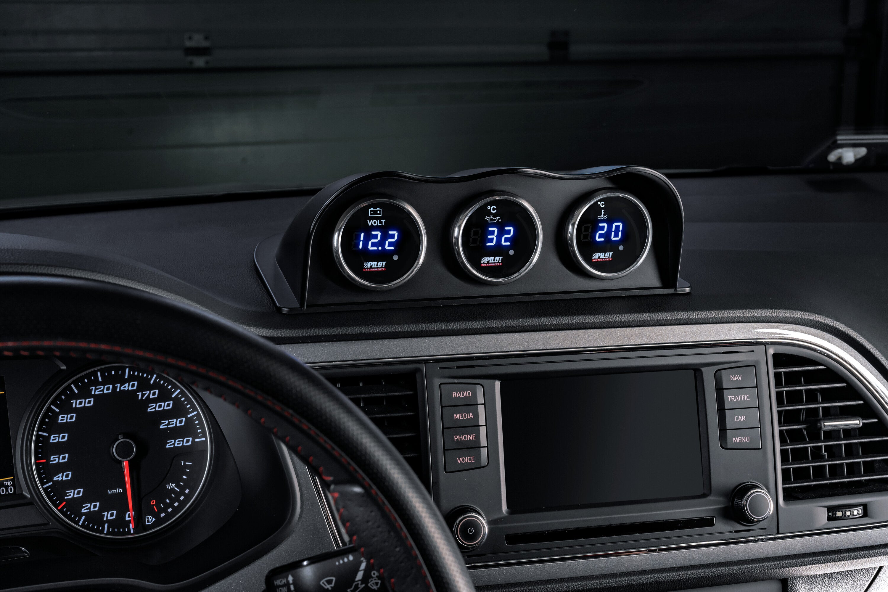 Black Digital Gauge Series, Voltimetro - Ø 2” (52 mm)