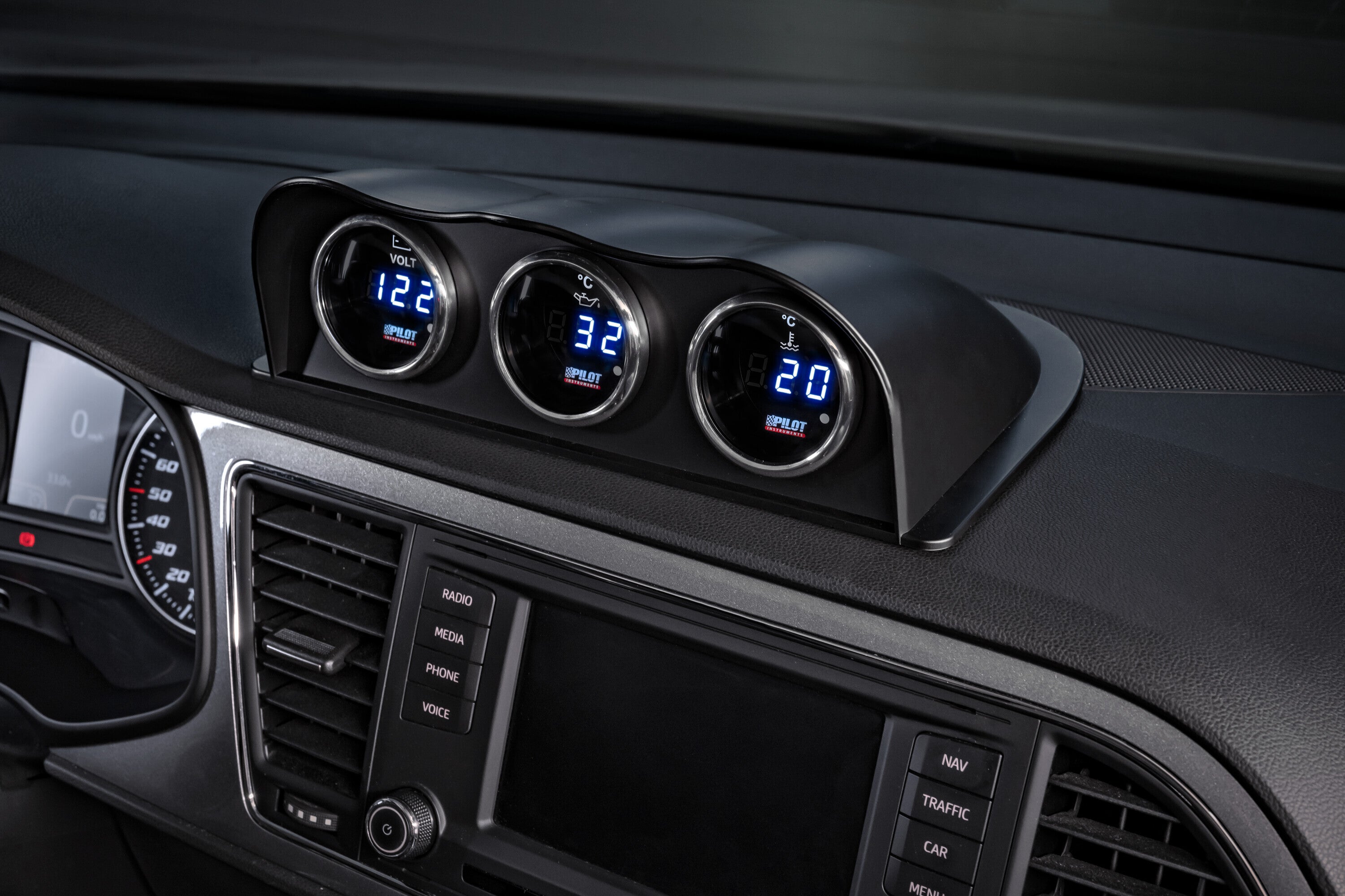 Black Digital Gauge Series, Voltimetro - Ø 2” (52 mm)