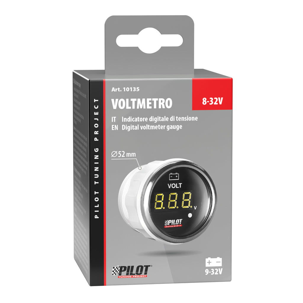 Black Digital Gauge Series, Voltimetro - Ø 2” (52 mm)