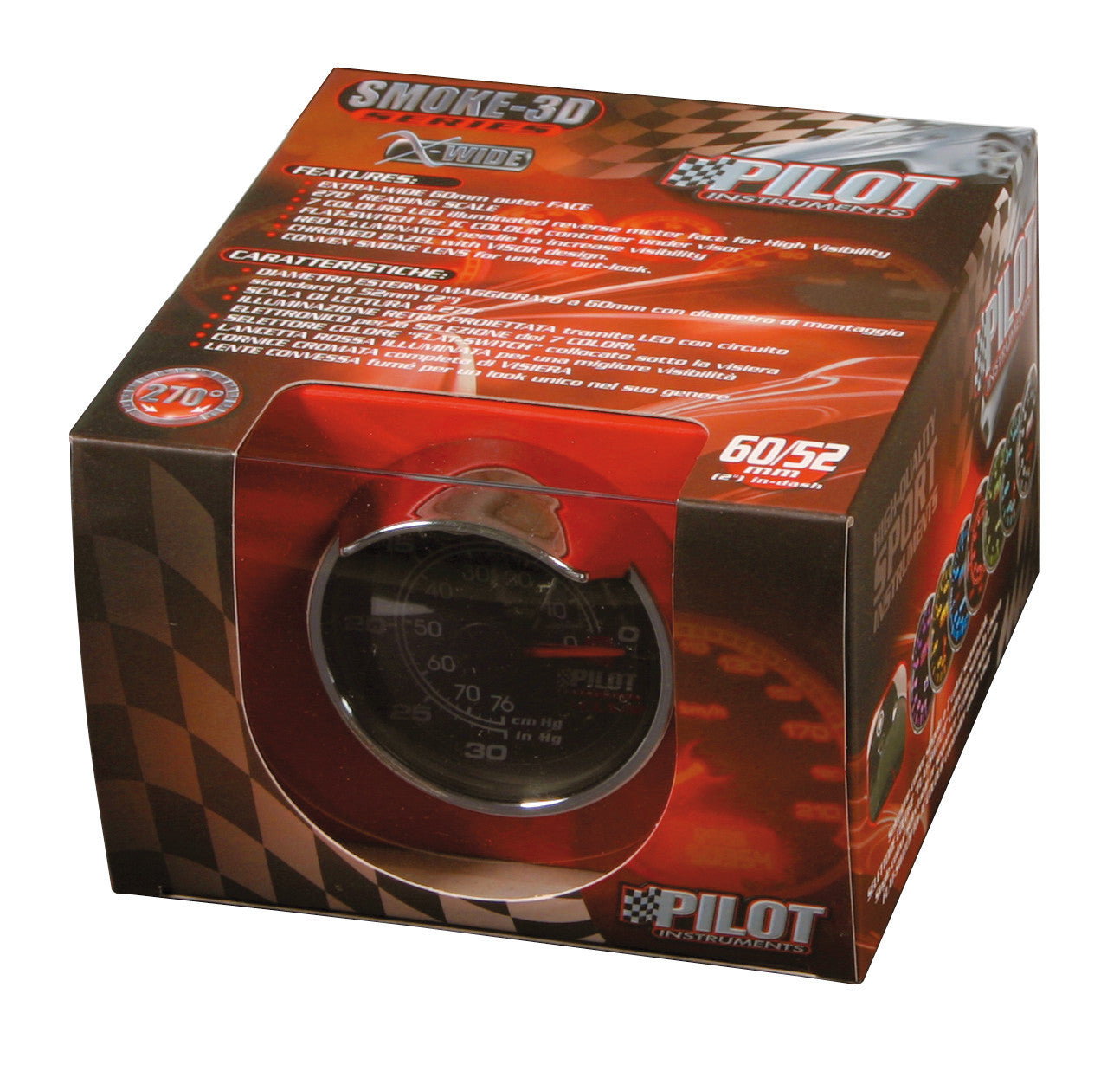 Vacuometro - Ø 2” (52 mm) - Smoke 3D