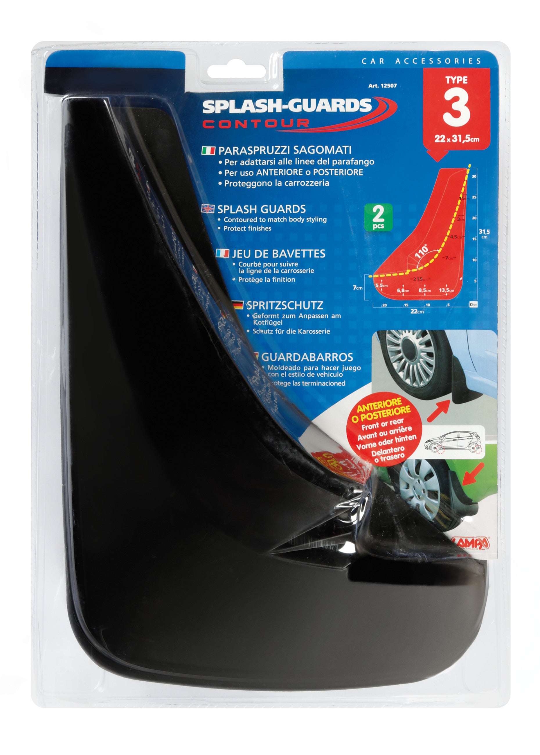Splash-Guards Contour, paraspruzzi sagomati - Type 3