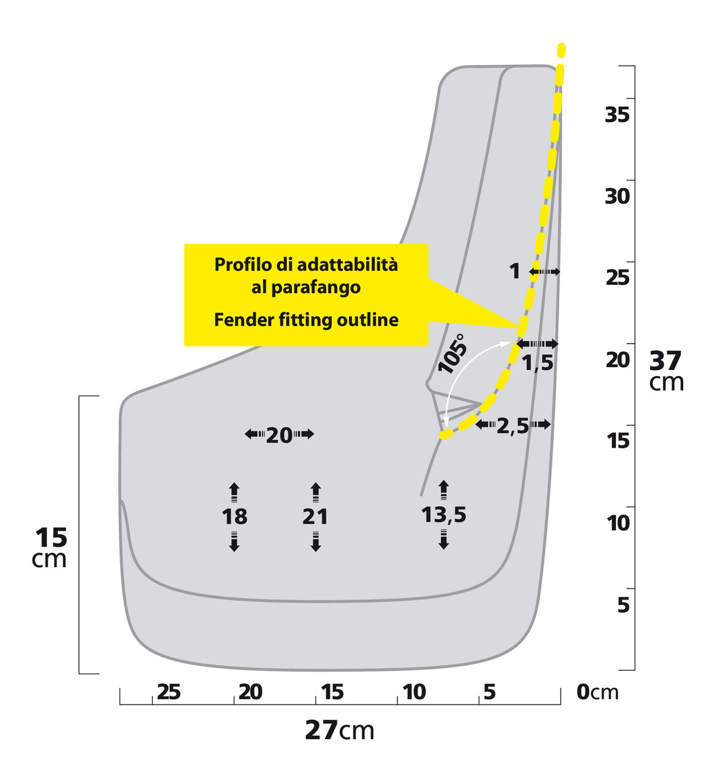 Splash-Guards Contour SUV, paraspruzzi sagomati - Type 8