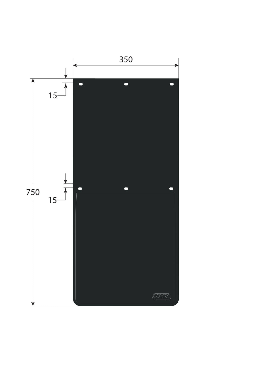 Coppia paraspruzzi in PVC omologati antispruzzo - 35x75 cm